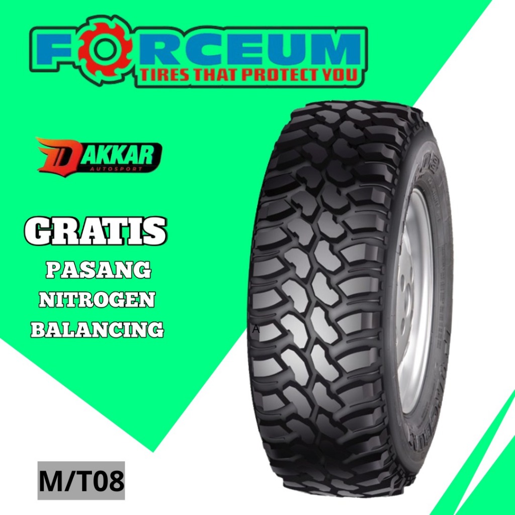Ban Mobil Ukuran 165 80 Ring 13  Merk Ban Forceum Tipe M/T 08 Plus Tubeless Ban (Mud Terrain / Off-R