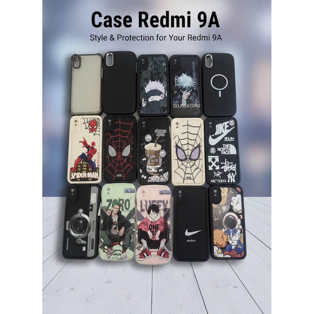 Softcase Xiaomi Redmi 9A Case Motif Anime Spiderman One Piece Gojo Satoru Casing HP Redmi9A Silikon 