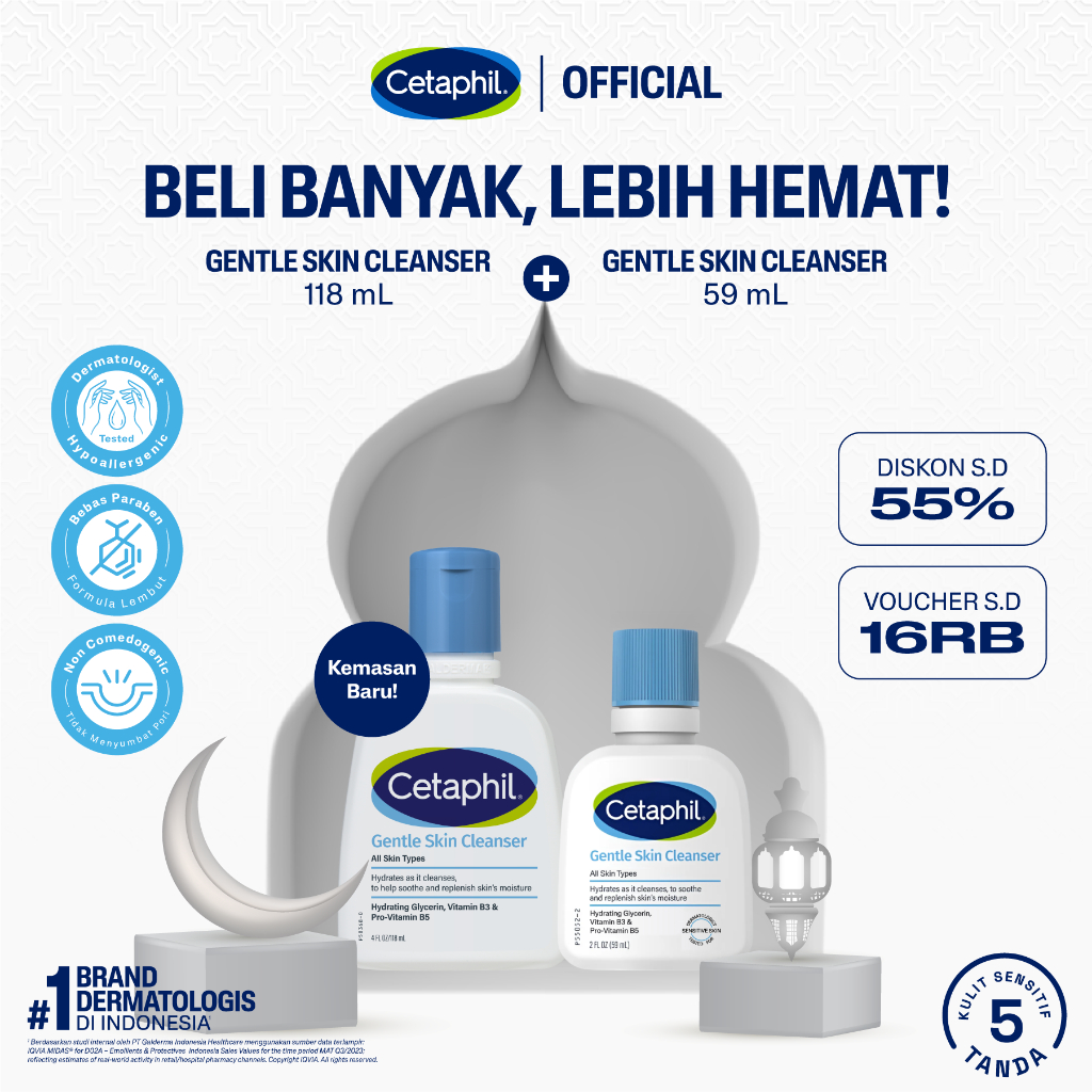 Cetaphil Gentle Skin Cleanser 118ml + 59ml
