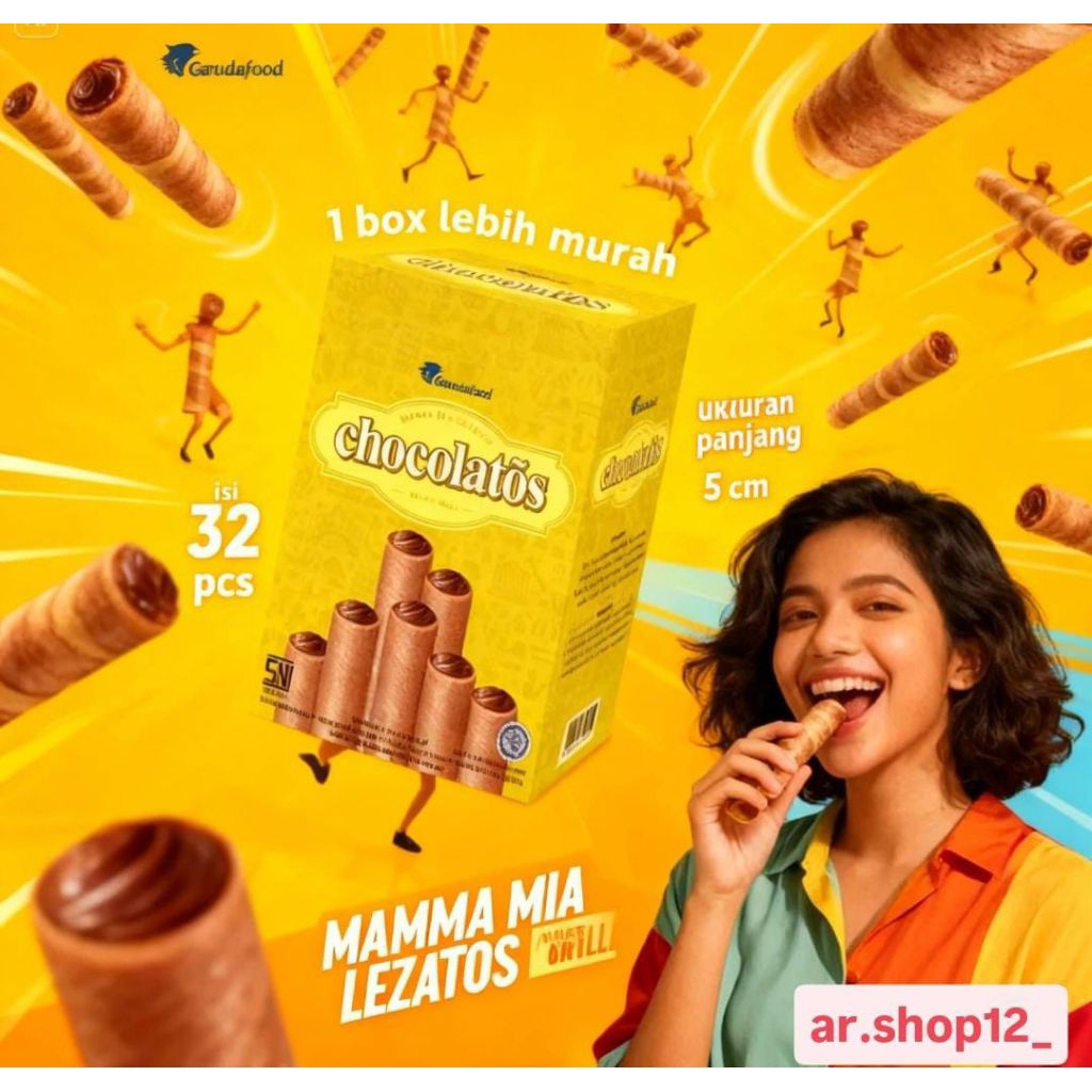 Chocolatos Wafer Cokelat Ukr Mini