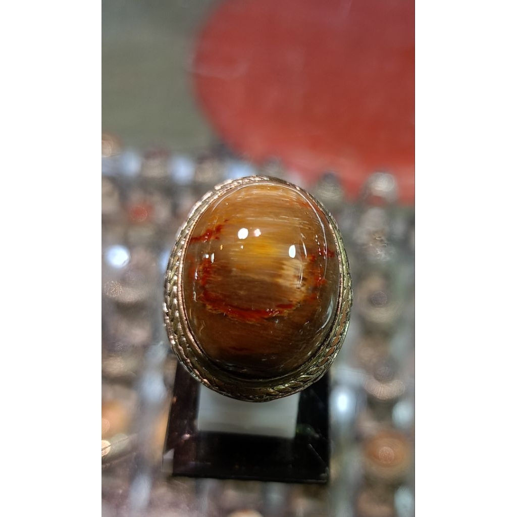 Cincin Batu Fosil kelor (Natural)