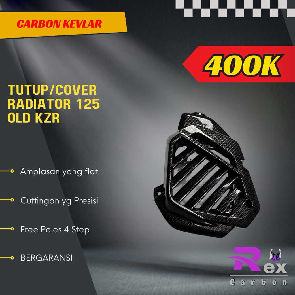 Cover Tutup Radiator Vario 125 Old Bohlam KZR Carbon Kevlar Karbon Kevlar