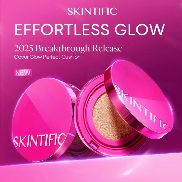 SKINTIFIC Cover Glow Perfect Cushion (kemasan pink)- ORI BPOM
