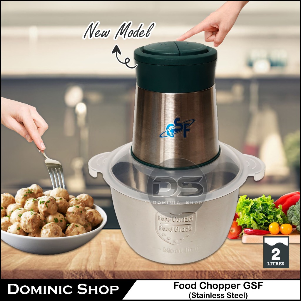 Food Chopper GSF Stainless Steel / Penggiling Daging / Food Processor / Blender / Juicer