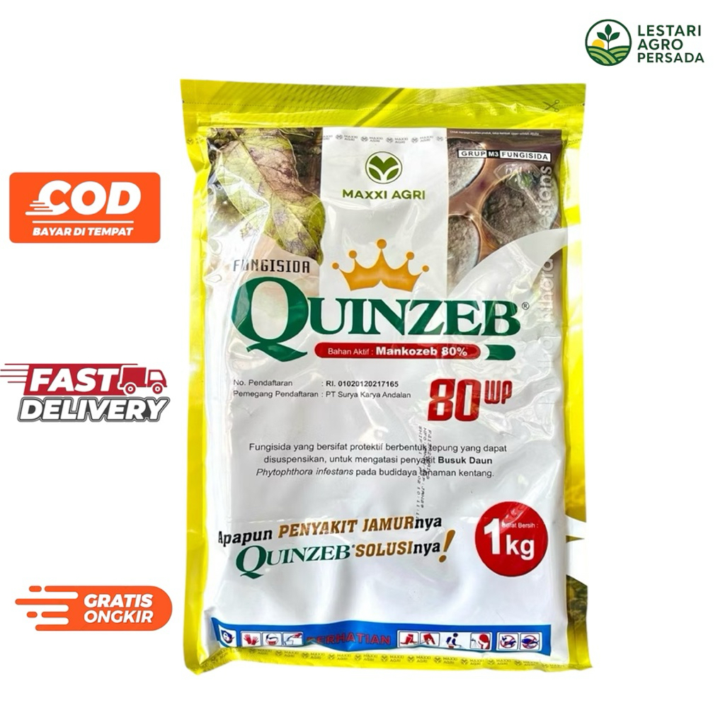 Fungisida Mancozeb Quinzeb 80WP 1Kg - Fungisida Kandungan Mancozeb 80% Quinzeb Maxxi