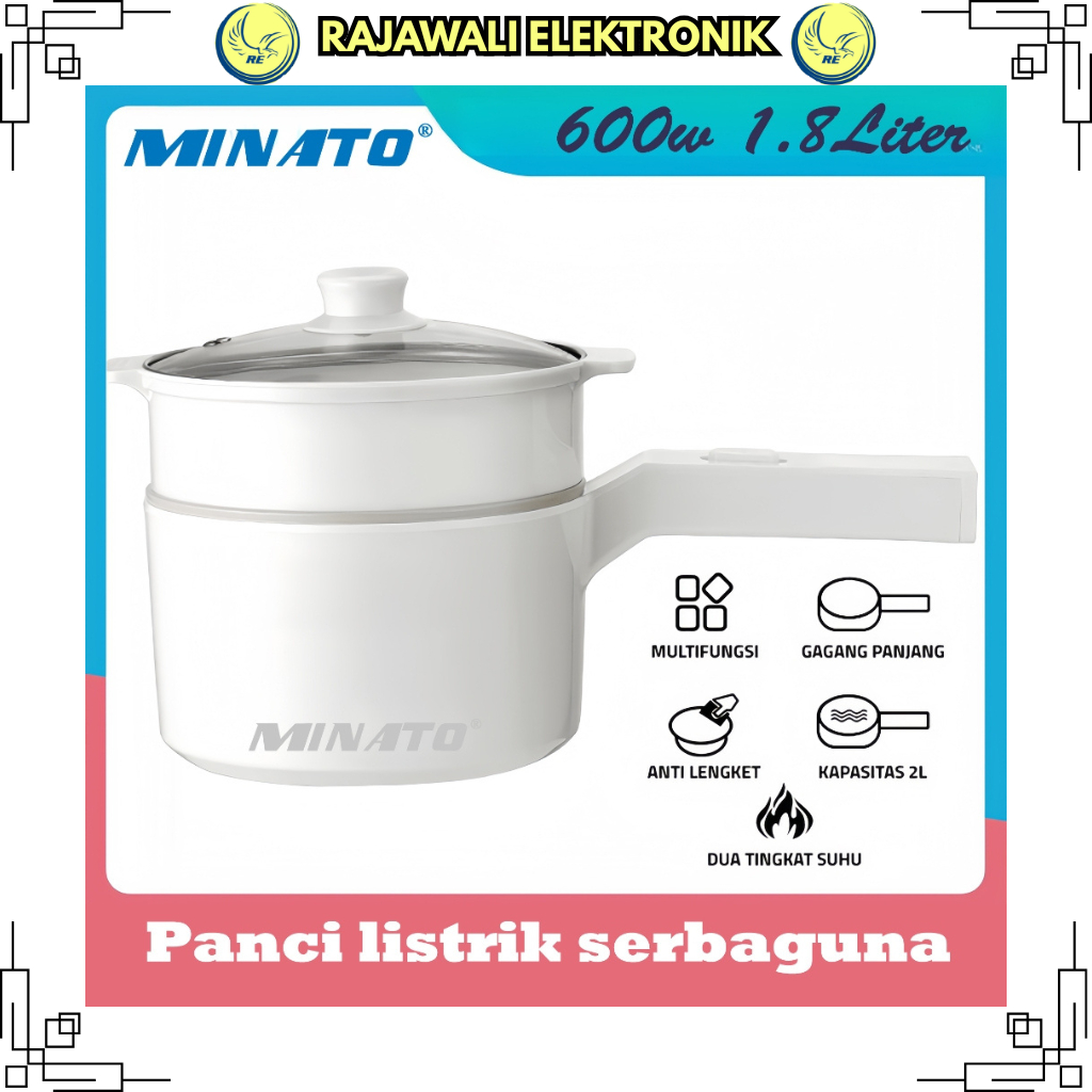 INSTANT Panci Listrik 2in1 Minato M-P600 Multifungsi Anti Lengket 1.8L Keramik 220V