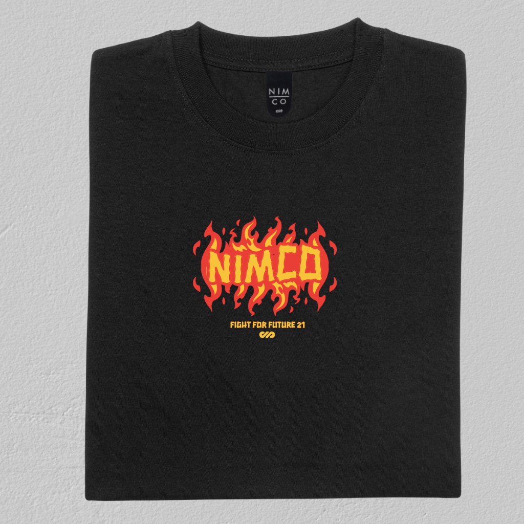 Kaos Nimco Vision 009 S21 Hitam Tshirt Nimco Api - Kaos pria distro original 100%