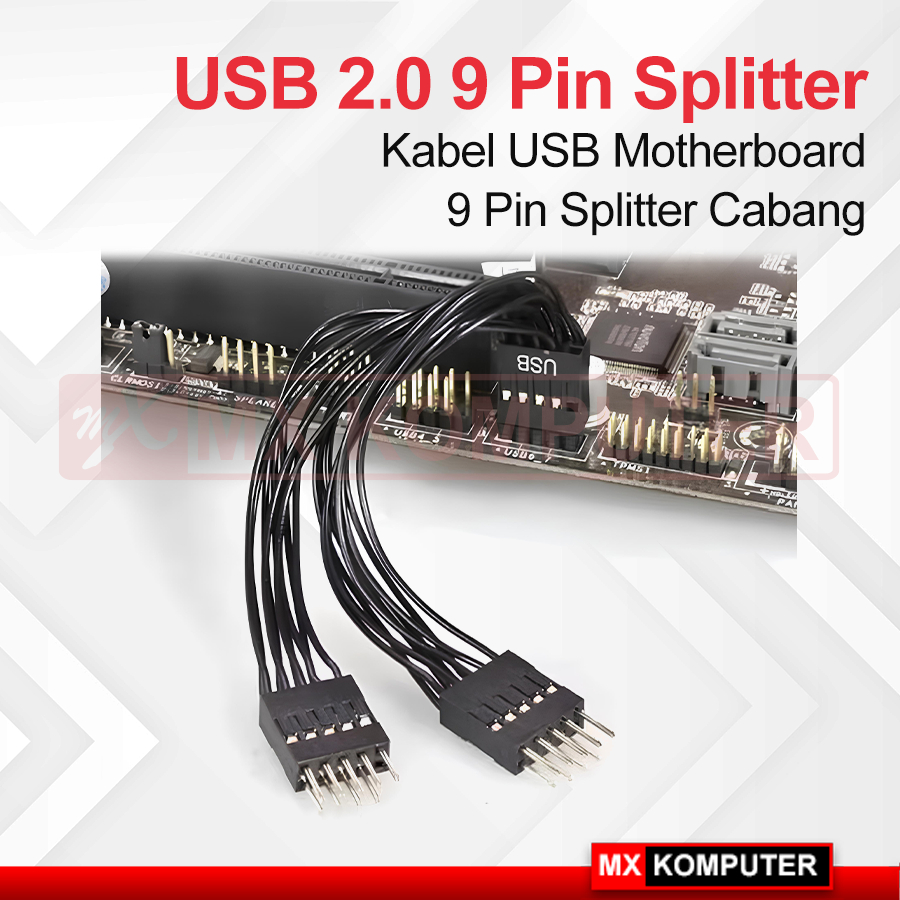 Kabel Splitter USB 9 Pin Motherboard Internal Extension Cable 1 Female to 2 Male