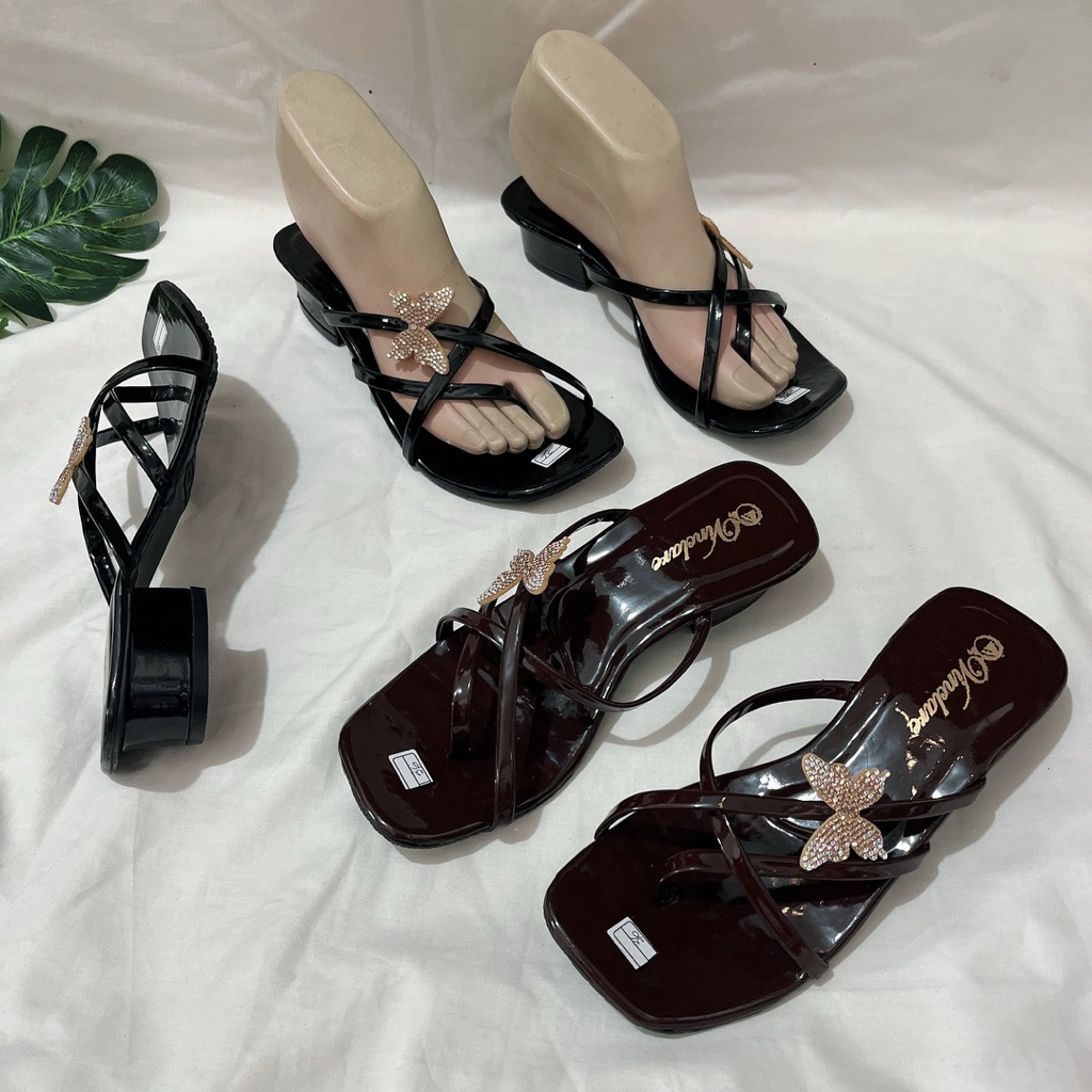 Heels 3cm, Heels Butterfly, Sandal pesta, heels terbar, kekinian