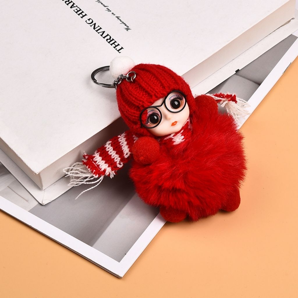 gantungan kunci boneka bayi bulu halus