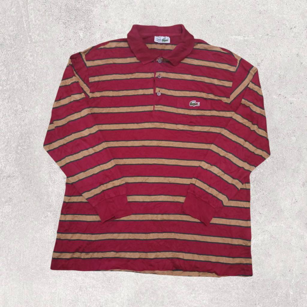 POLO SHIRT BY LACOSTE STRIPE LONG SLEEVE