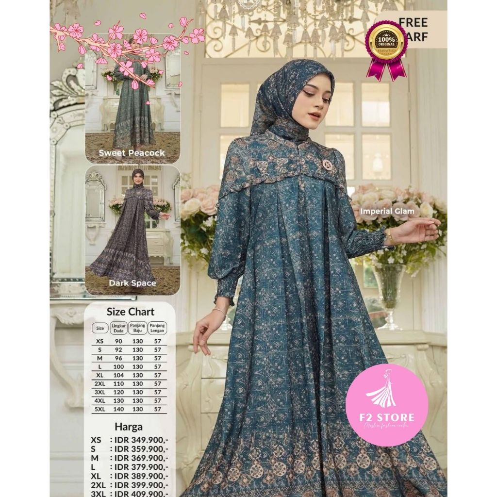 BUSANA MUSLIM NADHEERA LUXURY ASWARARAYYA MIDI DRESS STYLE 1