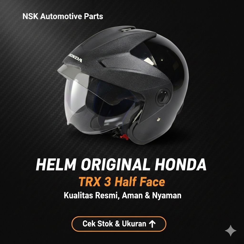 Helm Honda TRX 3 Original Half Face – Helm Motor Honda TRX3 SNI