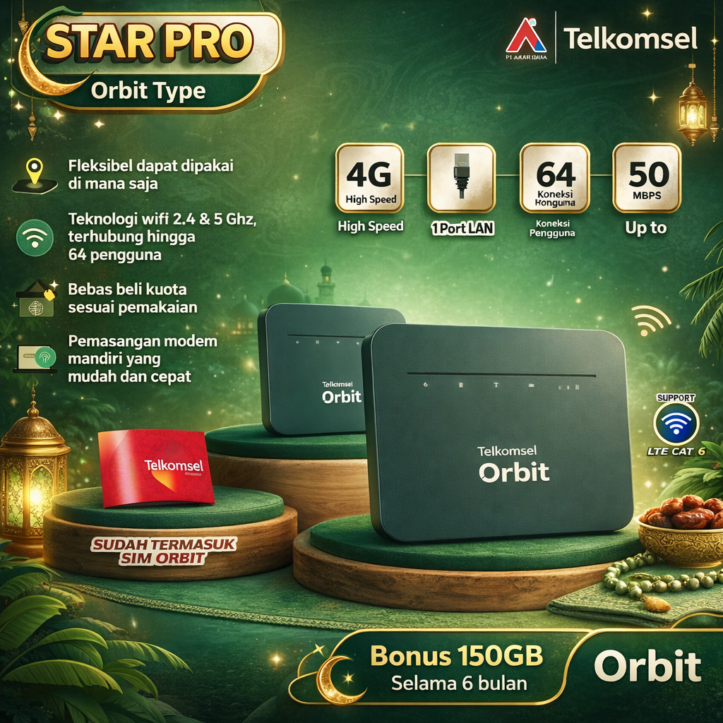 ORBIT STAR PRO - MODEM ORBIT TELKOMSEL PRO - TYPE PRO HITAM