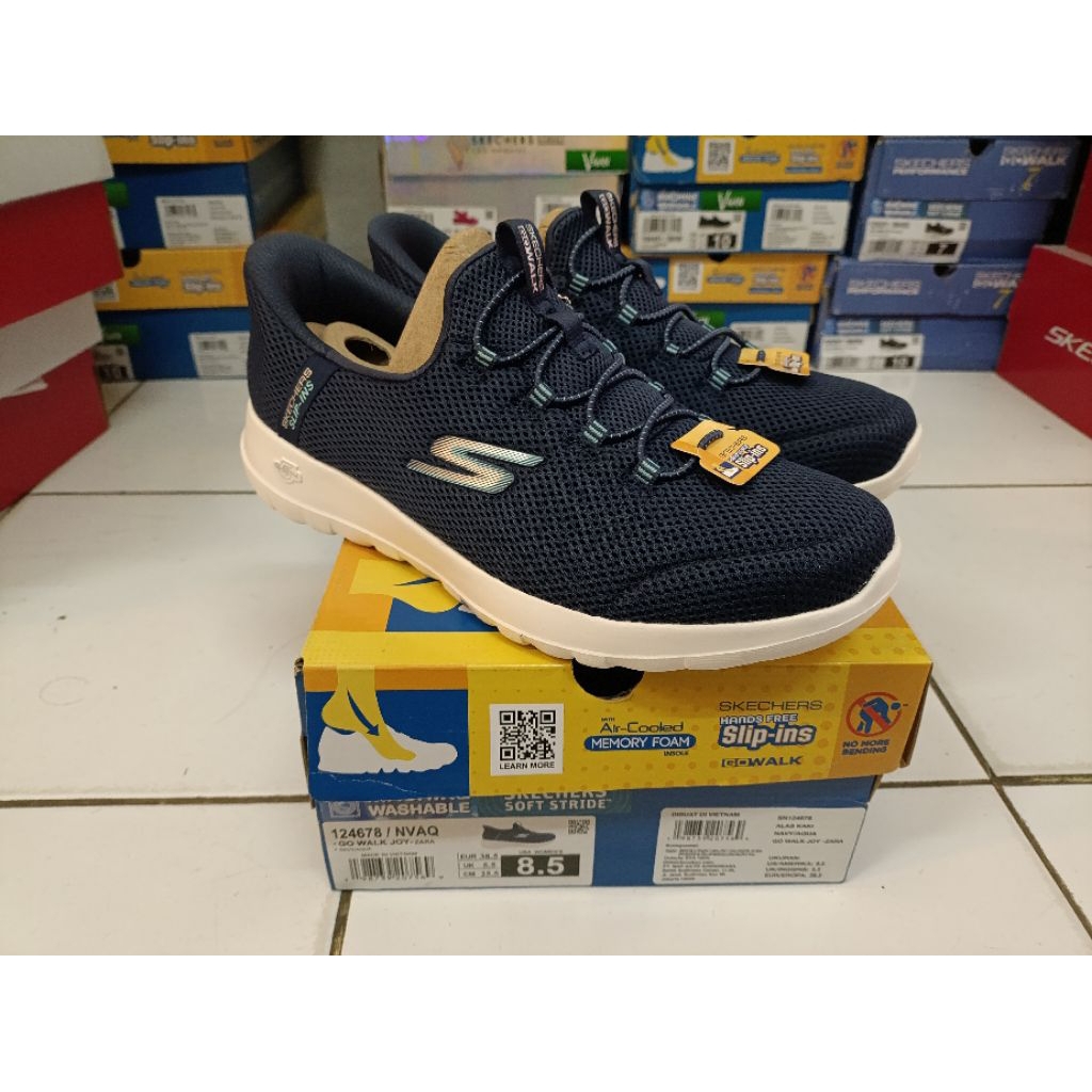 Skechers Go Walk JOY 124678/NVAQ/ Snakers/walking( navy Aqua)