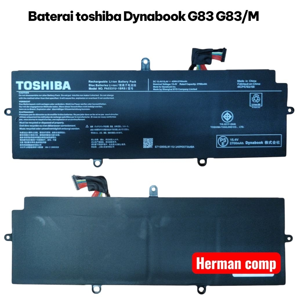 Original Baterai Toshiba Dynabook G83 G83/M Series