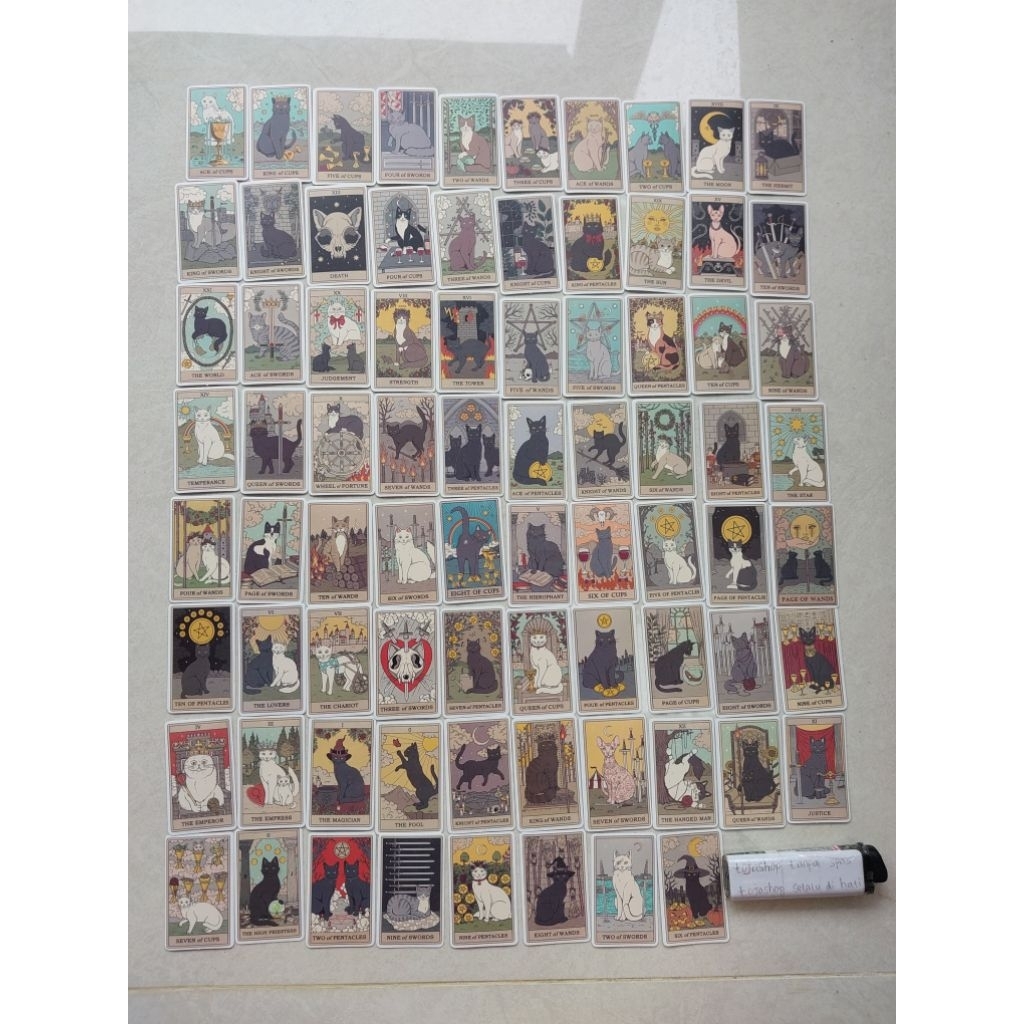 kartu tarot mini kucing lucu reprint 78kartu perbungkus