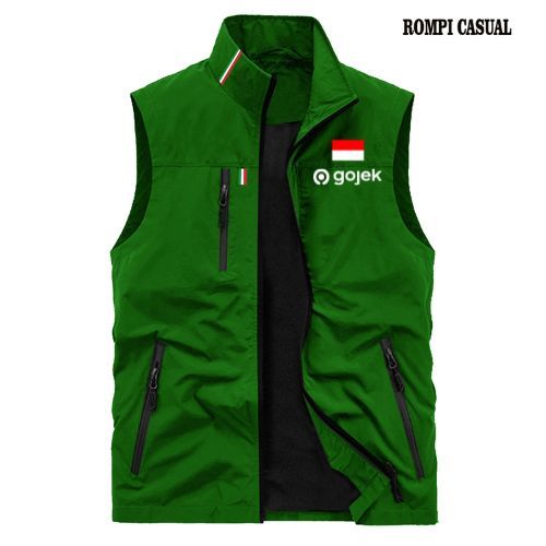 Rompi Pria GOJEK, Rompi Kasual Gojek Premium, Rompi Gojek Original