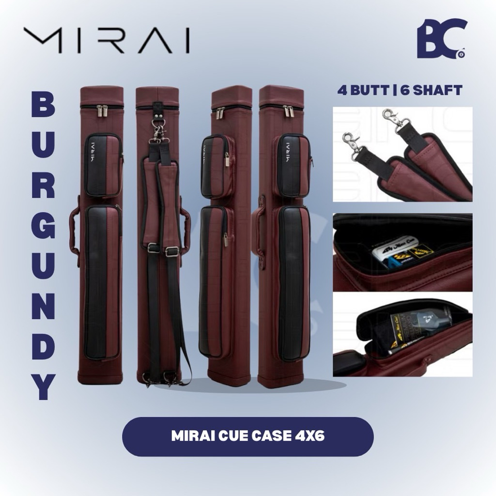 (PASTI ORI) Mirai 4x6 Cue Case - Tas Billiard Mirai 4x6 - Hardcase Mirai 4x6 - Billiard Case 4x6 Mir