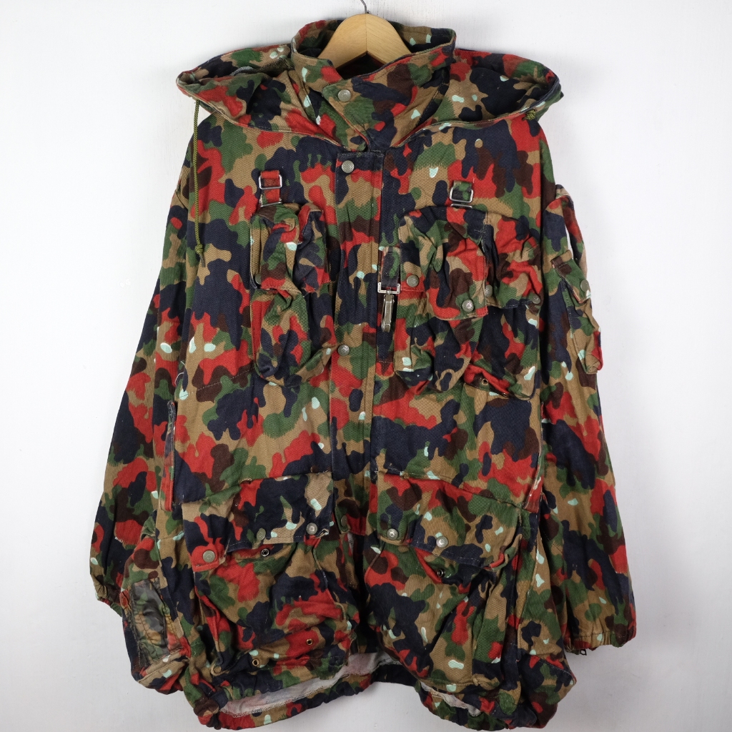 JAKET SWISS ARMY M70 MILITARY ALPENFLAGE CAMOUFLAGE FIELD PARKA JK208 SIZE XL