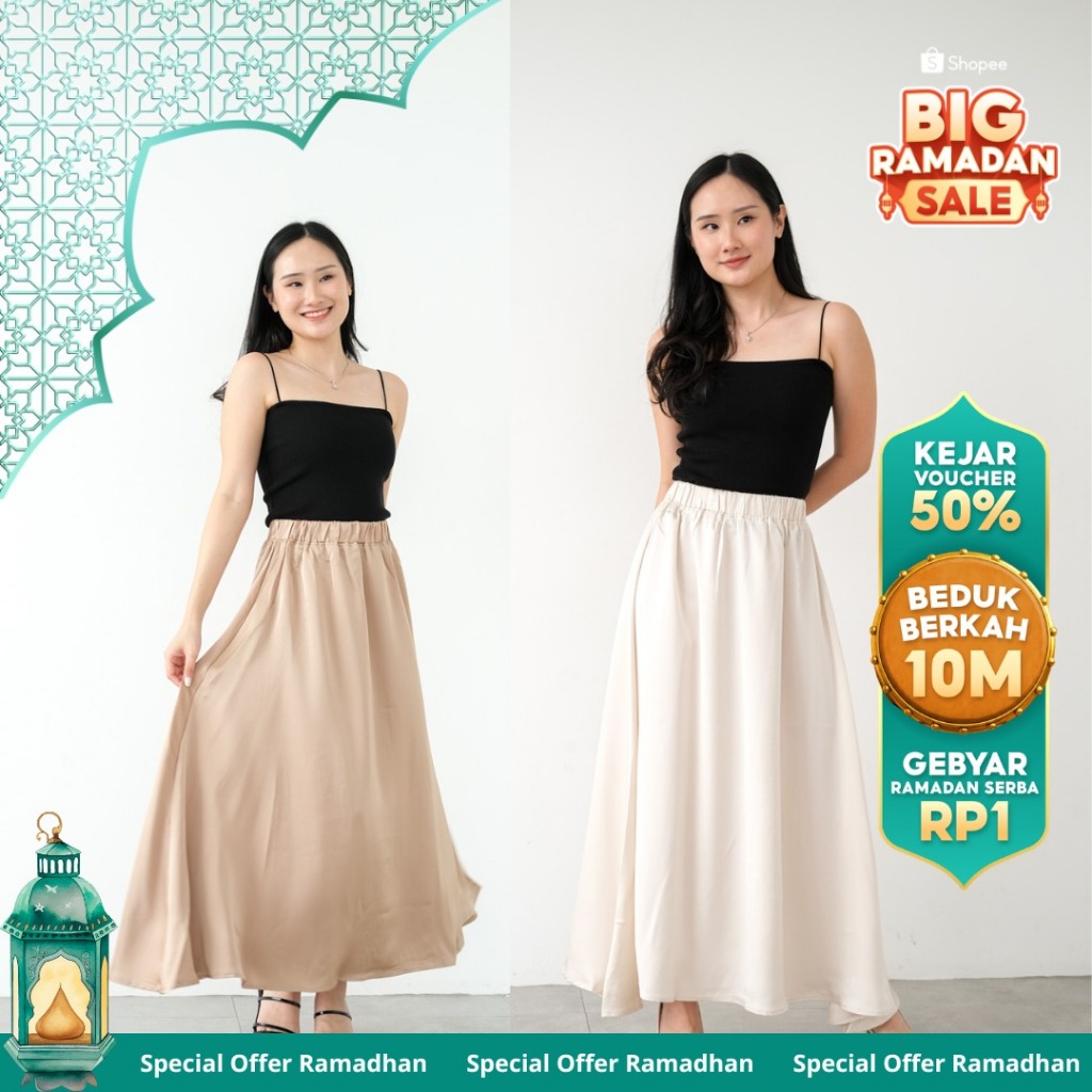 [JENN&ROSE] Rok Satin Layla Model A-Line /Flare