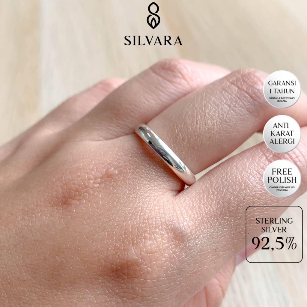 SILVARA Timeless Ring Sterling Silver S925 - Cincin Perak S925