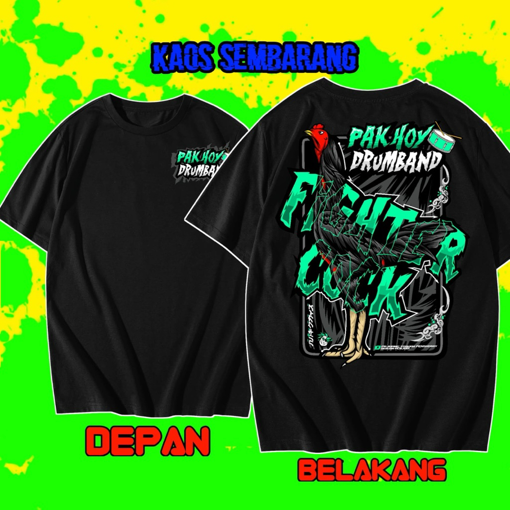 KAOS T-SHIRT PAKHOY DRUMBAND KAOS AYAM FREE STIKER-KAOS KEREN COTTON PE 24S