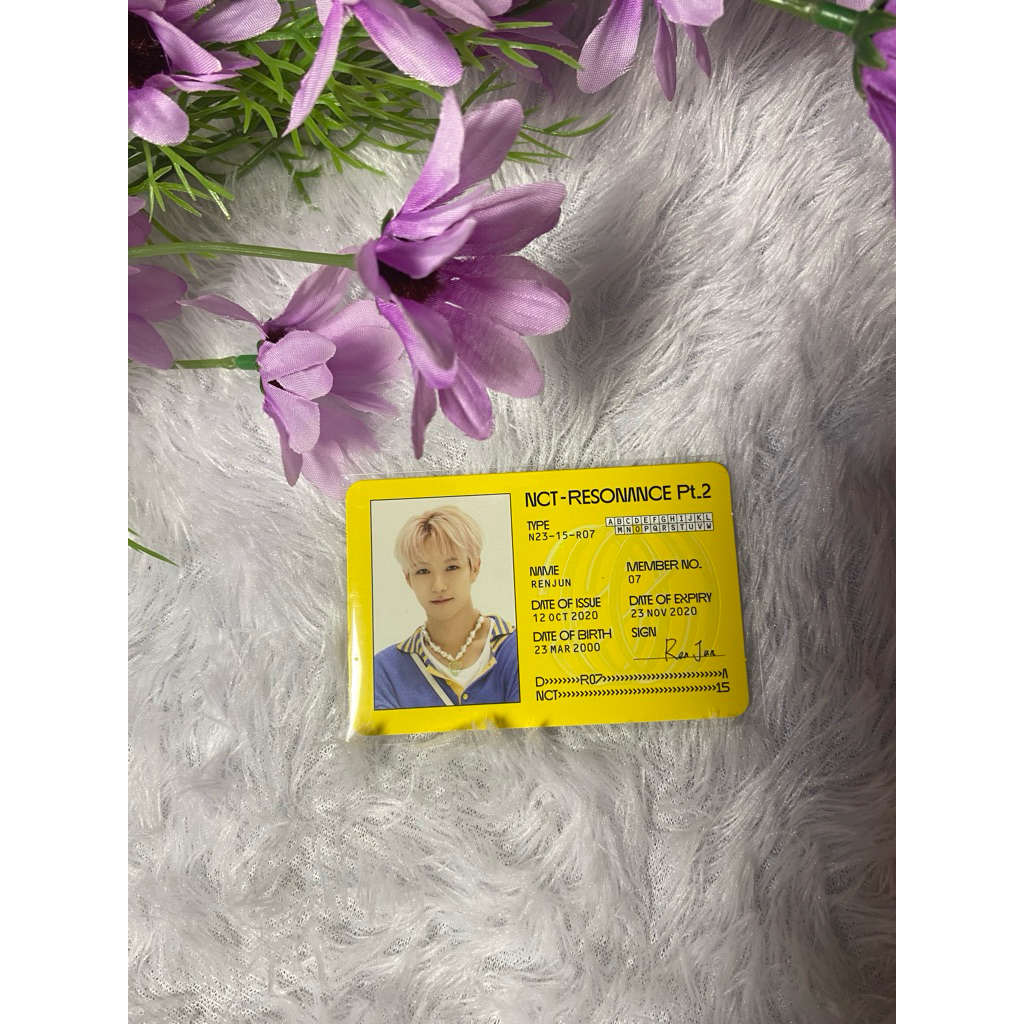 Official Photocard Id Card Renjun Departure Resonance pc renjun nct dream