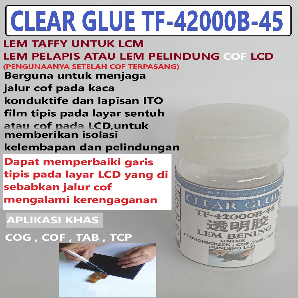 TF 42000EB / TF-4200 Lem SETELAH bonding Atau Lem pelindung cof LCD Perekat lcd & Cof Lem cof