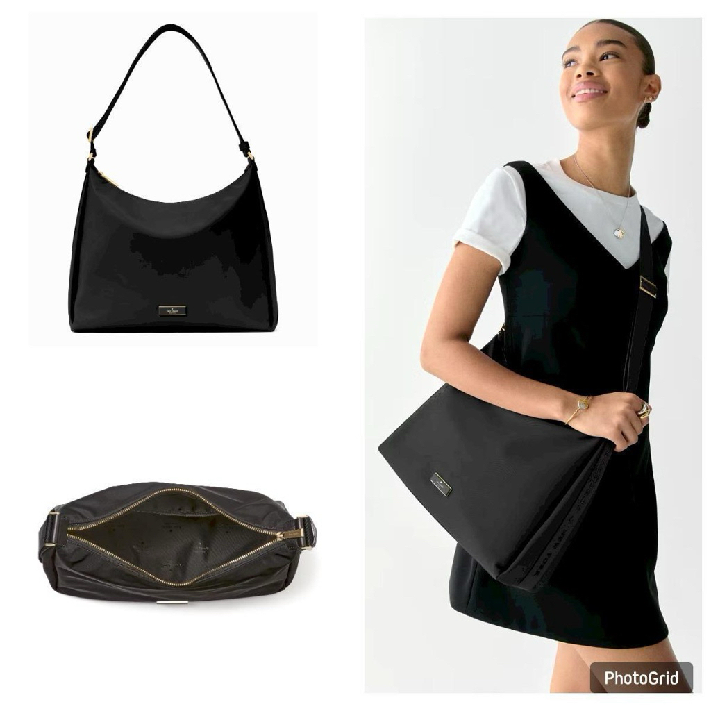 Tas Kate Spade Carter Nylon Black Large Convertible Crossbody AUTHENTIC