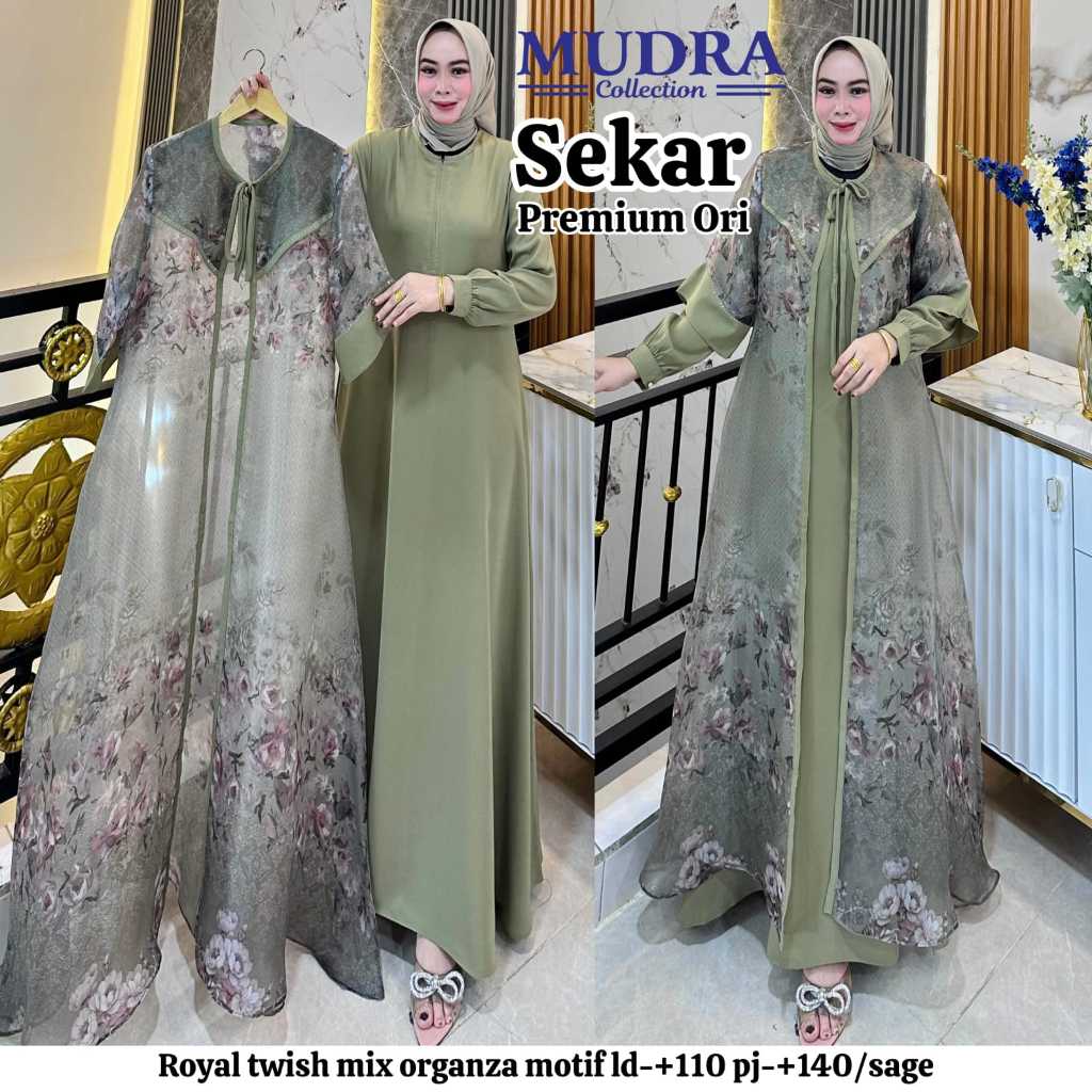 Gamis Mudra Collection / Gamis Terbaru / Gamis Wanita / Gamis Premium / Sekar / Mudra Hijab