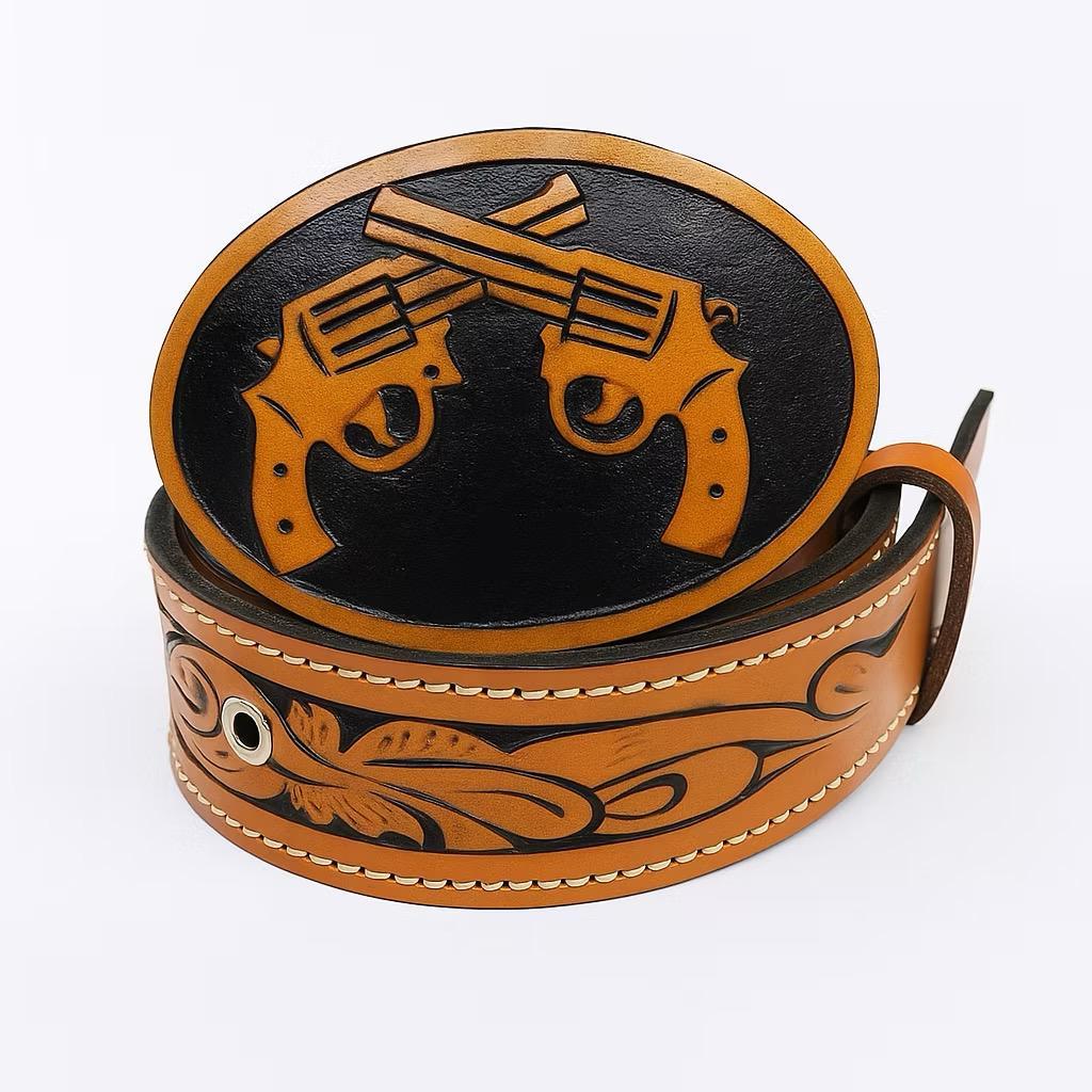 VALERIX - Sabuk kulit ukir asli