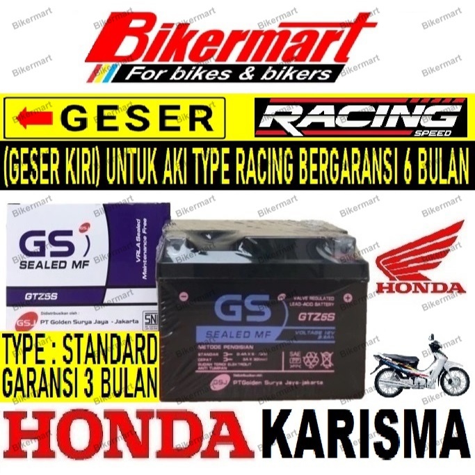 Aki Motor Honda Karisma GTZ5S Accu Kering MF