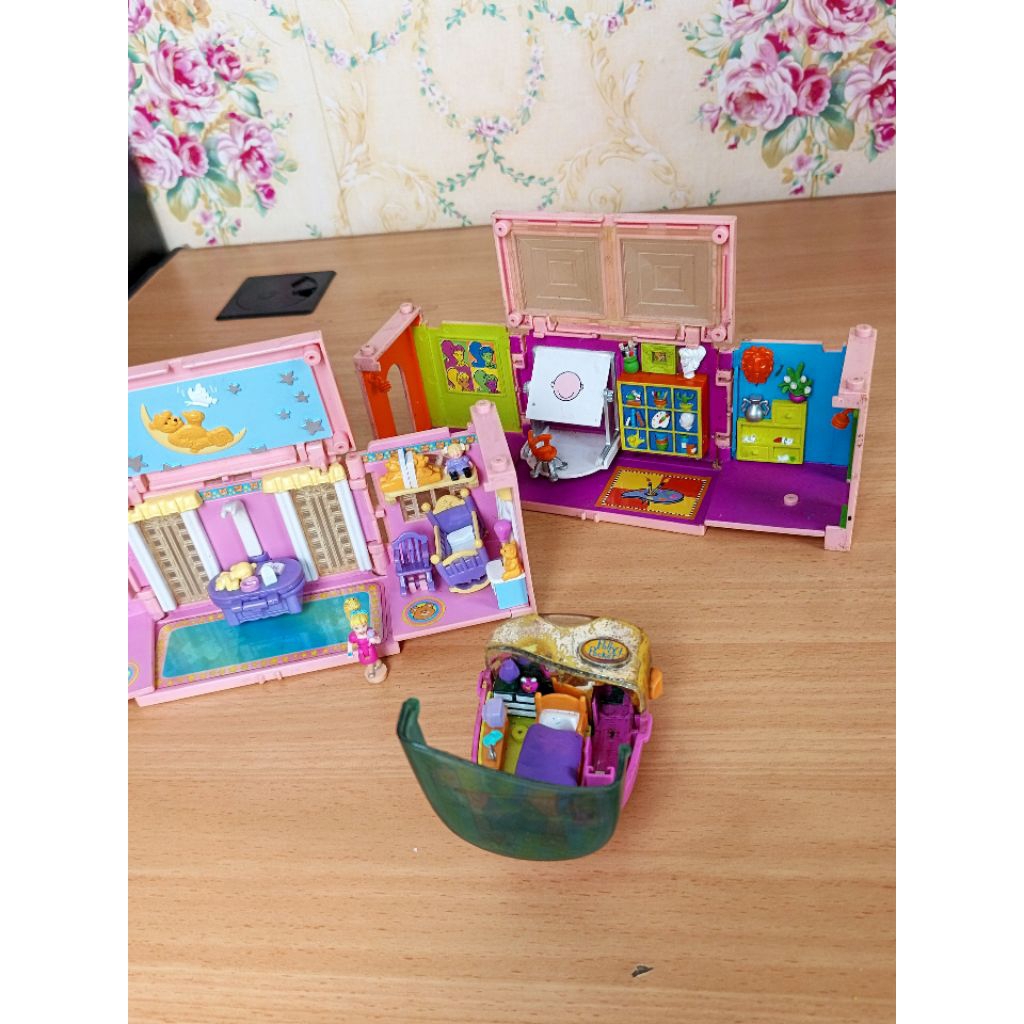 Polly Pocket Dream Builders Mansion Baby Room Dan Dream Builder Art Studio Bluebird Bekas 1999 Vinta