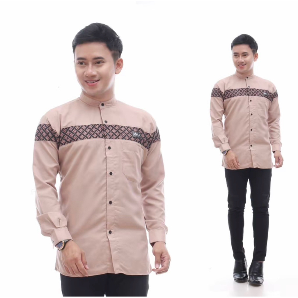 Baju Koko Dewasa Kobata Lengan Panjang Koko Lebaran Warna Coksu Arjuna