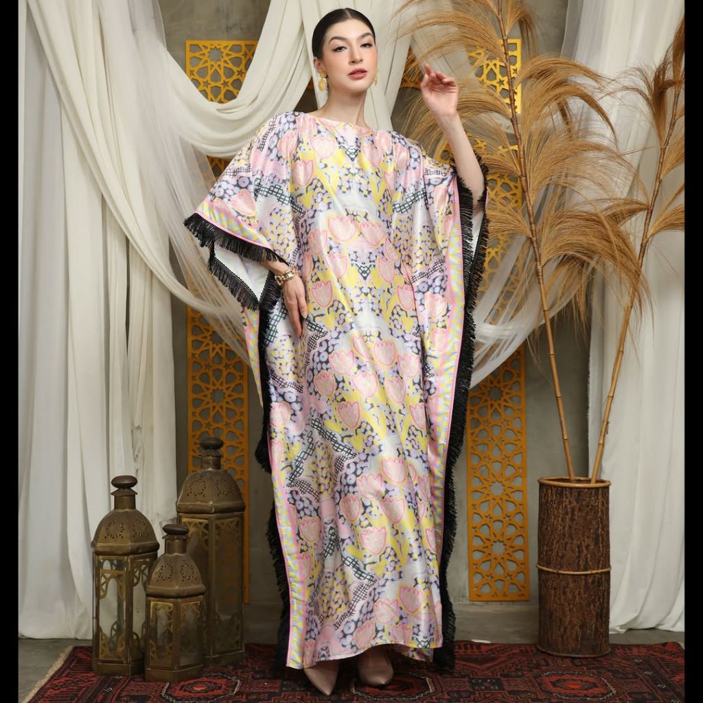 Kaftan Pink Yellow • Kaftan Pink • Kaftan Modern • Kaftan Jumbo • Long Kaftan Premium • Dress Pink •