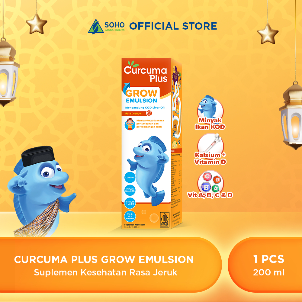 Curcuma Plus Grow Emulsion Suplemen/Vitamin Anak Untuk Pertumbuhan dan Nafsu Makan Anak Rasa Jeruk 2