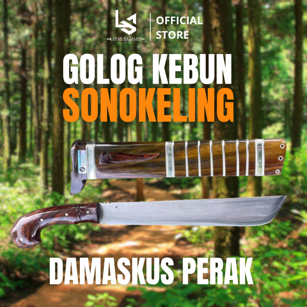 Golokk Pisau Damaskus Baja Premium Super Tajam