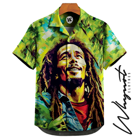 WHYNOT - KEMEJA KEKINIAN - BIGSIZE - COUPLE - Bob Marley "Legendary Vibes"