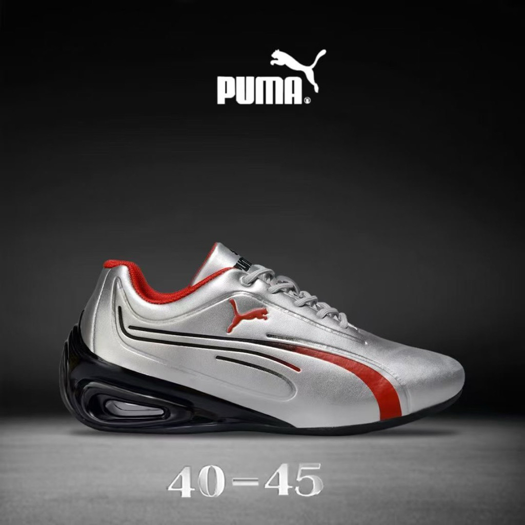 Sepatu Sneakers Pria Puma Ferrari X Roma 2 Silver Red