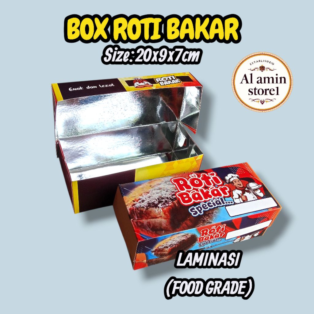 100 pcs Dus Roti bakar spesial/kemasan roti bakar/box roti bakar laminasi