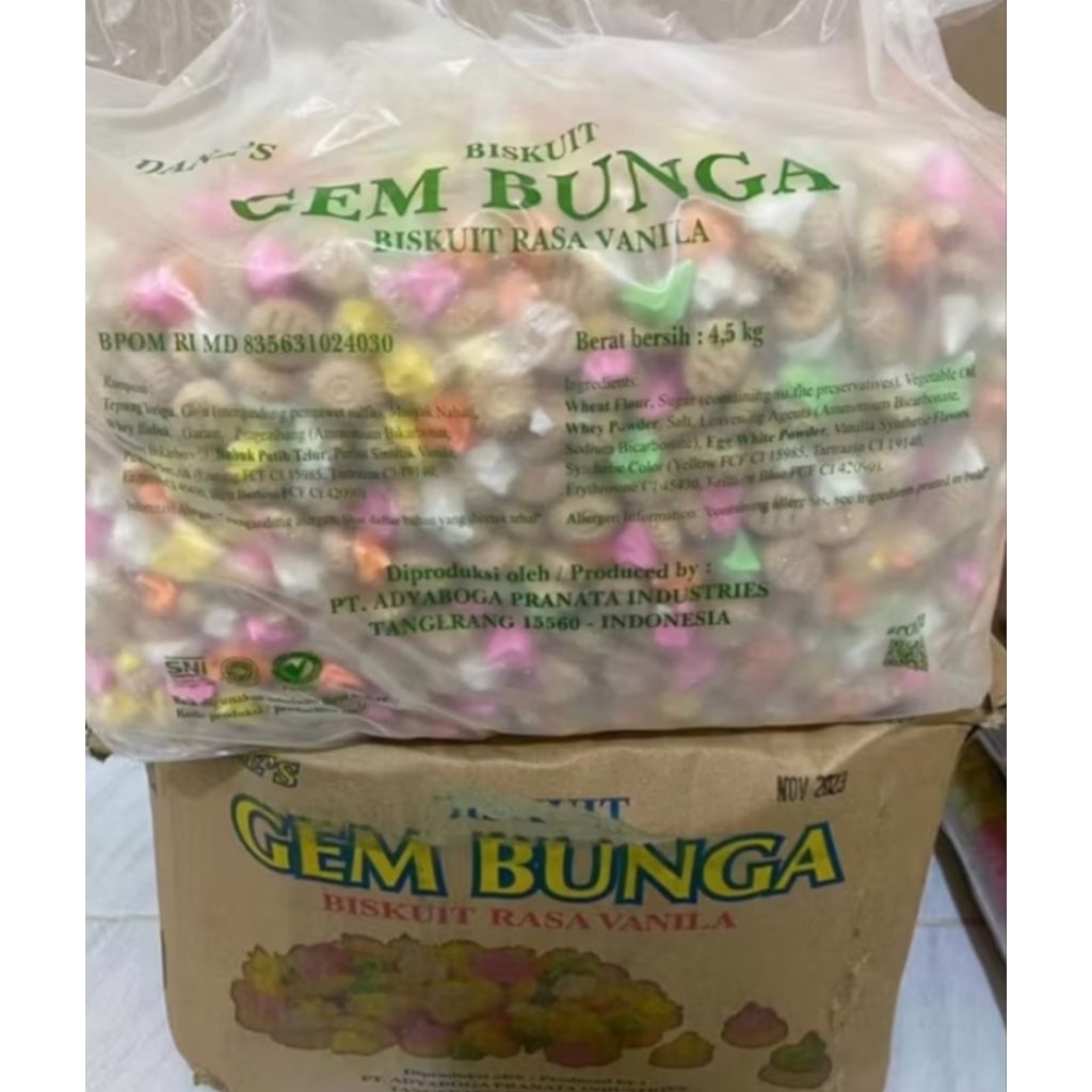 Bunga Gem 1 Dus isi 4kg/Snack Jadul Plekenik/Gem Rose 1 Bal Bisa Cod