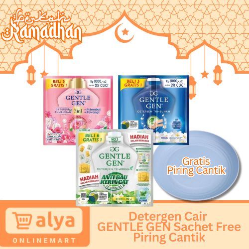 Gentle Gen Detergen Cair 16Saset GRATIS PIRING/Liquid GentleGen