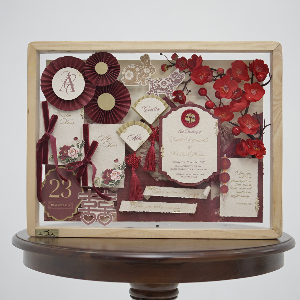 Frame Keepsake Invitation | Wedding Keepsake Frame | Bingkai Undangan Pernikahan | Chinese Thema