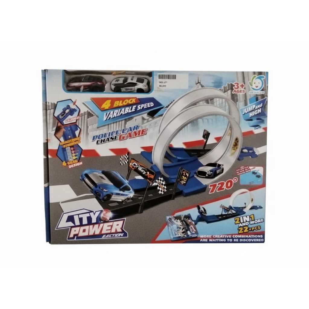 Mainan Anak Track Racing Mobil City Power Ejection