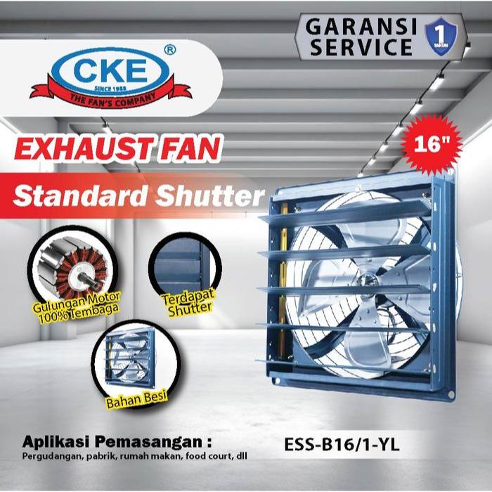 Exhaust Fan Shutter 16 Inch CKE Exhaust Dinding Tembok Baling Besi