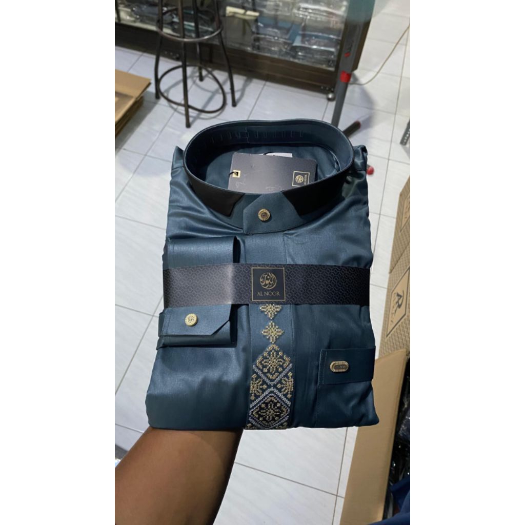 jubah al noor bahan polyester manset