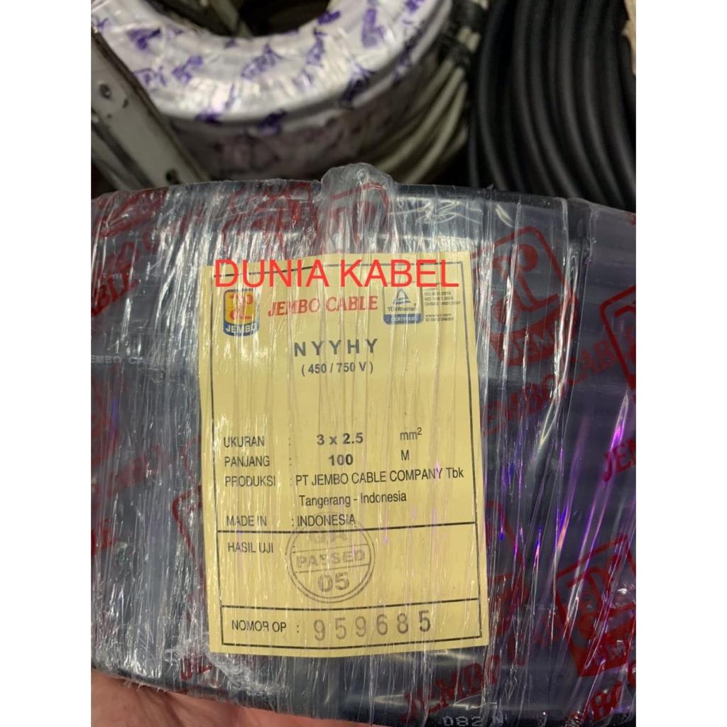 Kabel NYYHY/ Serabut Jembo 3x2.5 3x2,5 Hitam @100 meter
