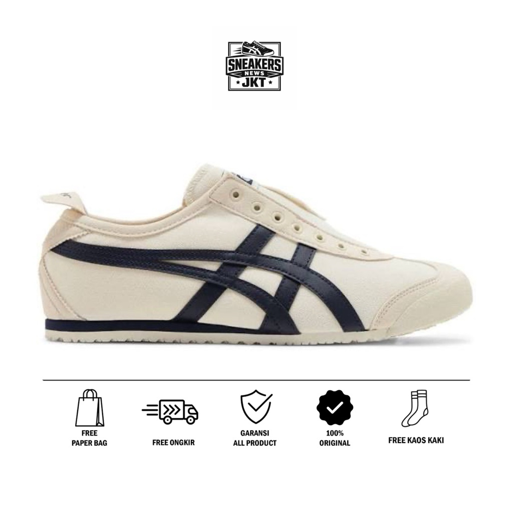 Sepatu Onitsuka Tiger Mexico 66 Slip On midnight/Sneakers Original/Wanita/Pria