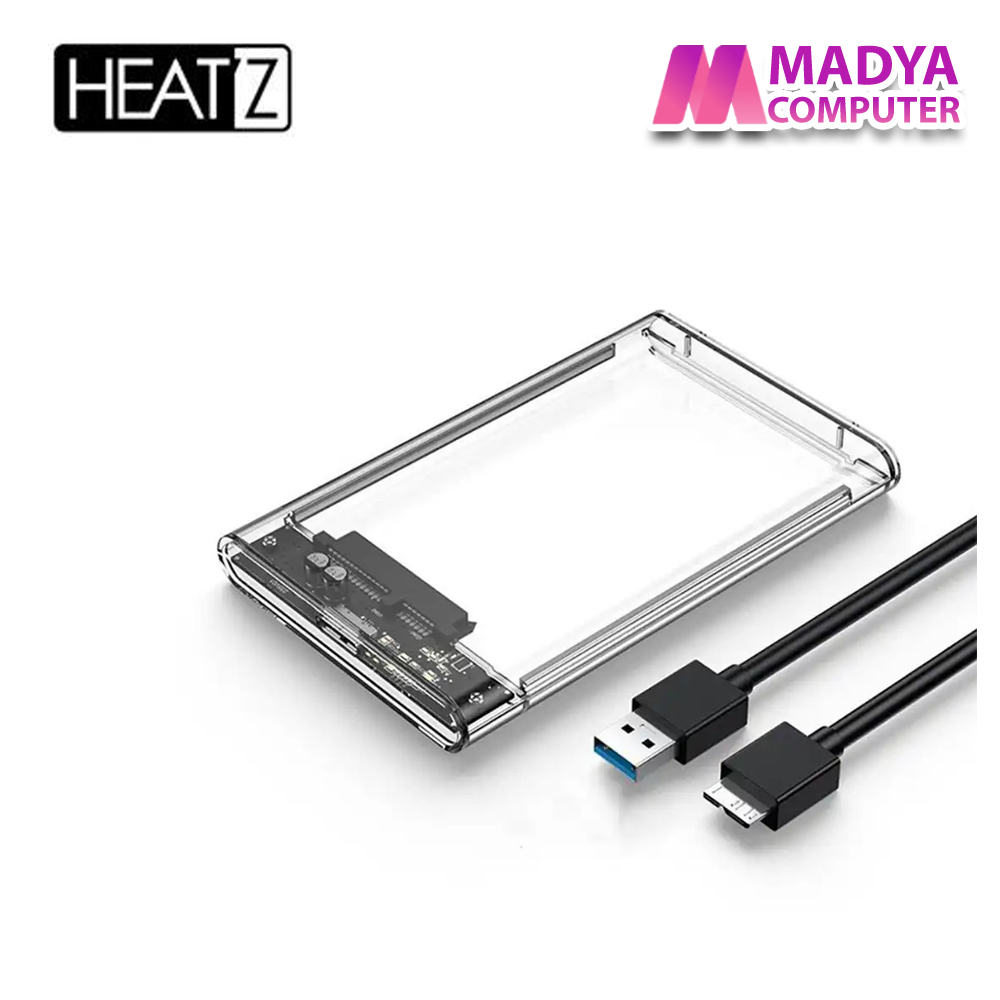 Casing HDD/ SSD Heatz ZL11 SATA 2.5 Inch Transparent USB 3.0 - External Hard Drive Enclosure